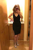 I love this dress! It's comfortable and sexy. I had to hem a few inches off so it would fall above my knee but otherwise perfect. - Lauren D.