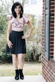 Lulus openhearted mauve pink satin ruffled crop top has such a feminine and luxurious feel! Also, a very versatile piece that can be worn in several different styles! I can see myself wearing it with long skirts, jeans, pants, shorts, also saree! 
Can't wait to style it in diverse ways - Madhavi K.