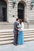 I bought this as an option for my elopement wedding dress and it was beautiful! I took a chance on the blue and was so impressed with the color, the quality and the comfort of the dress!!! - Stephanie S.