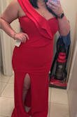 Beautiful dress, color is perfect and style is very sexy but it's too tight and it does not compliment my body shape, and when I sit or walk it gets worse. - Leonor C.