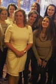 I wore this to my bachelorette party. The fabric is of good quality (thick with a little stretch to it). Dress fits true to size. Asymmetric flap in the front added depth while covering up my problem area. - Melissa Z.