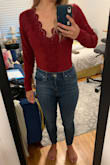 This bodysuit is so versatile, sexy, and flattering. The cleavage is there but not over the top (at least for me, I have small boobs), ie fine to wear around family or on a date! - Allie G.