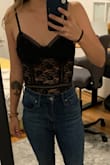 Great top for a night out! it's adjustable and the hooks are easy, works well for a small chest. - Allie G.