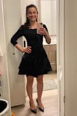 I usually have a hard time finding dresses that fit me because I'm Pettit. Even xs dresses are usually a bit big on me. This dress fits perfectly, so maybe it runs a little small, which is perfect for me! 
Get it! This dress is super cute. - Diana S.