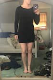 The fit on this dress is great, and black is always flattering. It's only single layer though, so it's a little bit see through. Short, but doesn't ride up to show my booty with every step. - Stephanie H.