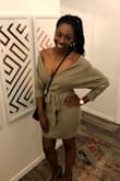 This dress was perfect for my outing. It fit comfortably and was very flattering on. The material was stretchy and yet snug, but not too tight. - Brittany W.