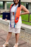 Wore this for my college graduation and loved the fit and overall look. Very comfortable, classy, with a sexy flair for the open back that isn't too overboard. - Danica V.