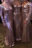 Wore this as a bridesmaids dress. Color was just like the photos and the small fit well, was not super tight. - Stefani F.