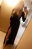 Perfect for a formal wedding! This dress is a true wrap dress so can be adjusted to show more/less cleavage/leg. Not see through. Was worried about length but was perfect paired with heels! Excited to wear it to another wedding next month! - Taryn H.