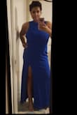 I wore this to my Christmas party for work. It was a great length! I am BUSTY and it fit without any issues. Even with my curves, it looked good and better yet, I felt great in it. The leg is sexy but not too much. I wore gold earrings, gold watch and gold shoes. I did need help zipping it up, but I looped floss through the back and pulled it up. HA! That seemed to work. - Edwina B.