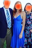 This dress was perfect for my cousin's wedding in upstate NY! The dress was made of great quality material, and fit nicely. The back is completely open so you'll have to wear a sticky bra. I'm going to wear this dress every chance I get! - Bonnie C.