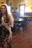 If you are short (I'm 4'11) wear about 3 inch heels AT LEAST. But omg this dress is so beautiful, my sister already asked to borrow it! Great material, flows, and very adjustable to your bust. - Kera R.