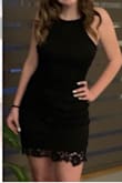 Loved this dress. Got a ton of compliments and was perfect for a school dance. Fit true to size and was the perfect length. It also fit comfortably everywhere. - Gabby G.