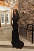 There are really no words to describe this amazing dress! It is super comfortable first of all , and makes you look like a royal! Material is great and it has a little bit of a stretch which is great! I got so many compliments on the dress and I loved wearing it all night! I loved the open back! I wear a normal bra and didn't show at all! So that is definitely a plus because I hate wearing sticky bras w tape... - Vera H.