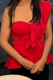 This top is well made and looks just like as pictured. The built-in bra was great so I didn't have to wear a strapless bra that I would have to keep pulling up. The color is true red. I was very comfortable in it and received many compliments. - Jenny S.