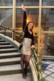 This skirt was so perfect for NYE and 100% fit true to size; even if you're in doubt, it is a little stretchy! - Jennifer F.