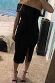 I was worried I wouldn't like the one shoulder but loved it! Dress material is great and this dress was so comfy. I ordered a size up than I usually do because I was worried it would be too tight, but I would've been fine ordering my true size medium. Still fit fine was just little lose ordering a size up. Order true to size! - Kelsey D.
