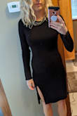 I wore this dress to a gala for my kids school.  I had it picked out as my first choice but they sold out of my size before I got the chance to order, however a couple days later I got notification that it was back in stock and I ordered right away. I'm glad I did as I felt elegant/sexy wearing it! Since it's nice and warm in MN in February the long sleeves were perfect and paired with heels and a chunky necklace it is a classic look. You definitely need seamless underwear as it was very form fitting but very flattering. I'd recommend this if anyone asked! - Jill C.
