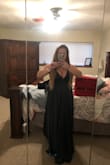 I love this dress so much, beautiful color but... my boobs are much to big for it :( fit perfectly everywhere else, I just felt way too self conscious showing that much cleavage. So sad! - Amber M.