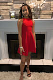 My daughter ordered this dress for her winter ball. It was delivered quickly and fit perfectly. The material was great and didn't get wrinkled after wearing it. Also loved how you could adjust the straps depending on how open you wanted the back! - Robin M.