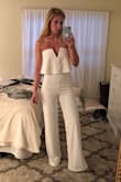 Got this for my rehearsal dinner! My hips are large compared to my bust so the medium size hip area was snug and the top bit is loose (going to have it altered) the quality is amazing! I'm also tall and wearing the highest heels I have and it still hits the floor so it would definitely have to be hemmed for shorter women. - Morgan J.