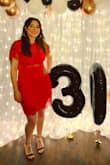 I got this dress for my 30th birthday and it was spectacular. I'd had my eye on it for a long time before and I'm so glad I waited for this event to get it. It fit incredibly well and the colour is just as vibrant and amazing as it shows in the pictures. The only small issue I had is that with my bust being slightly bigger the bottom of my bra did show a little bit because there was just the slightest bit of not enough fabric in the top piece. Aside from that I'll cherish and keep this dress for many years to come. - Tatiana V.
