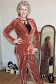 Amazing!!!! Now I wished I had of bought the matching pants and just had them hemmed. I am thrilled to have this. Love love love! I put it on for the first time and realized it is a little tight on the shoulders. Wanting to exchange for a medium. - Katherine J.