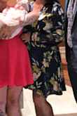This dress was very modest and perfect for my daughters baptism! I did go up a size to cover my bust area more. Sometimes with the wrap dresses I go up a size to cover more! Very beautiful and amazing quality ! - Dana M.