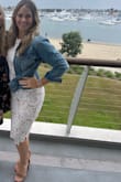 I wore this dress for my bridal shower. It was the perfect length and fit perfectly. I got a Large as i have a big butt & didn't want it too tight in that area. I did have to take the top in around my chest a bit as I have a smaller chest area compared to my butt an hips. Other then that it was exactly what I wanted & for tons of compliments all day! - Marianne V.