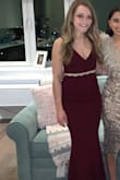 I recently wore this dress to my medical school gala and loved it SO much! Definitely going to try to find another occasion to wear it to. It fit like a glove and hugged my body in all the right places. The material was thick and covered up any lines underneath, but not too thick that it made me hot. Since I'm on the shorter side, the dress was a little bit long, but I love wearing high heels so it ended up being the perfect length! I added a sequined belt just to bring in my waist a little bit more and to add some bling. - Analise Z.