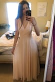 Love this dress!! Wearing it in my best friends wedding! Fits wonderful and is very flattering. I heard it ran big. I run a small or medium usually because of my hips and I got a small and it fits great!! - Cami D.