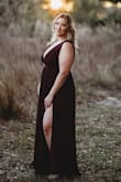 This dress is amazing! It fit like a glove! Initially I ordered an XL after measuring myself with the chart. According to the chart at that time my measurements exceeded the XL size. Once the dress arrived and I tried it on I decided to order the L. I am so happy that I did! It honestly fit like it was made for me. The color is beautiful, the material is wonderful. It is long and hits the floor. I can never find dresses that are long enough for me, so this was a huge concern. Everything was perfect about this dress! Highly recommend! - Andrea D.