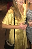 This dress is so comfy, flowy, and shiny. This dress is perfect for a wedding or date night! I wore it to my company holiday party and got lots of compliments! - Hayley Z.