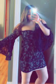 This dress is adorable and very flirty. My only complaint is the elastic on the sleeve is a little tight. Other than that I am loving the dress! - Cecelia E.