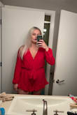 This romper was ADORABLE! I got sooo many compliments on it! So comfy. It ran a little small and was a little too short in the front but I also have muscular thighs so that totally could have been the reason! I still recommend it though I loved it :) - Madison H.