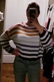 What a comfy & colourful sweater! Runs short but that's the look. - Alex M.