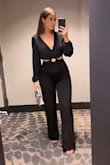 Loved this jumpsuit so much but I found that the top part ran large and the bottom ran true to size. I'll have to get the top half tailored but the bottom fit perfectly. - Hollis P.