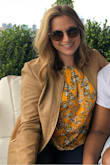 I love this top, but it's a little shorter than I wanted and it's very revealing on the sides. The colors are transitional to fall I've worn with white and dark denim. - Sarah D.