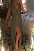 This dress was exactly what my best friend pictures our bridesmaid dresses to be. I usually wear a S/M in dresses so after reading reviews I decided to opt for the small just to be safe! It was way to big. It swallowed me! My chest is not big at all, so I knew that it probably wouldn't fit well there, but I've all just too loose and saggy on me. Returned was easy with no problem and super fast! Ordered an XS and was delivered the next week! The XS fit me in all the areas the small was too big, and then length was still long enough for heels! Overall this dress is perfect to accommodate any occasion, just size down! Returning and ordering a smaller/bigger size is easy so don't worry! Love my dress. - Grayson C.