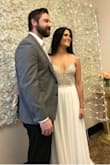 Wore this to my casual city hall wedding and loved it!!! Didn't need to have it altered at all. It was a tiny bit long but heels made it perfect. Some of the beading on the straps came loose but that is to be expected. I love this dress! - Elyse S.