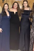 The dress fit great! I didn't have to alter it at all. I'm very wide through the hips, so I was really happy about the stretchy material. It was comfortable all night, and I got a lot of compliments. I wore a size large. :) - Hannah G.
