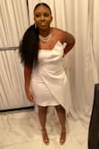 The dress fits amazing, the material is pretty good, I would most definitely recommend this dress for formal/cocktail events! - Daejah J.