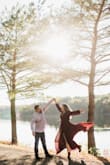 I got this dress for my engagement photos. I was going for magical yet elegant look. I saw some engagement shoots from other reviews and loved how this dress is soo flowy, it looks awesome in photos!!! Straight out of a fairytale. - Jenn L.