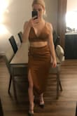 Was super excited to get this piece for vacation, but unfortunately it was too big on my waist. If I got an xs it would be too tight on my legs. Pretty skirt just didn't fit how I had hoped. - Kelly S.