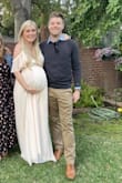 I am normally 5'7" and 145lbs, but I bought this dress in a large for my baby shower and it was great! The fabric is very heavy and flowy so it felt very well made and looked really elegant. I am 36 weeks pregnant and really only gained a belly so I think normally I'd get a small because the chest area was pretty big, even though I'm practically a d cup now. It's also long, I'm wearing 3" heels in these pics, but I liked that. The great thing is that it's pretty adjustable so I think it would still have worked even if I was bigger. Normally I'd order a medium in Lulus dresses but I'd say if you have similar measurements to 5'7" tall, 130-150lbs, and 34C, go with the small. And pro tip: use those little silicon/stick on nipple covers to go braless and smooth. - Gianna S.