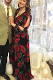 I was expecting a higher quality material for the price and was pretty disappointed. NOT for winter or cooler months at all and not for formal or dressy events. I dressed it up the best I could with jewelry. 

It is low cut but that's what I wanted. I loved the sleeves and comfort I just hoped for a thicker material. 

Definitely will have to iron before every wear. - Hannah B.