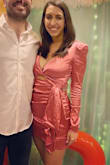 Love love love this dress! Wore it to my cousins Rehearsal Dinner/Cocktail Party (Valentine's Day) and got endless compliments. Very comfortable and flattering! - Gina C.