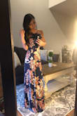 I'm 4'11", 110 lbs. I purchased an XS. I knew I would have to get the length tailored. Once I got it fitted, it was absolutely adorable. It's very flowy, and a perfect dress to wear to dinner by the beach. However, it's difficult to get laced up in the back if you're doing it yourself. The back crisscrosses multiple times and you have to loop it through multiple hoops to get it adjusted and tied. I recommend you have someone nearby to help assist. You can definitely do this by yourself, but it takes some time. I also noticed by the back zipper when I initially took it out of the package that the threading was fraying. I had my tailor cut the loose strings off. Overall, great looking dress. - Ana T.