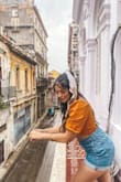 Such a cute top! I was thinking about getting the matching bottoms, but ended up pairing them with jean shorts instead. I wore the top in Cuba and it was the perfect Latin vibe, I'm always shopping for something that fits my destination LOL (I post all my outfits on @artofthetraveler if you want to check it out!), but it's honestly perfect for anytime in the spring/summer! So glad I ended up getting it! - Catherine C.