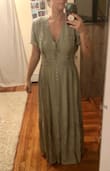 Dress is super cute and flattering. Just runs a little large. I'm usually always a medium in bottoms and either small or medium in tops. But this overall was just a little too loose. It was baggy on my chest and around my waist where I'd like it fitted the most. Unfortunately they are sold out of small so I'll just get it taken in. - Auriel G.